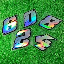 1pc Cool Laser Effect 0-9 Number Motorcycle Sticker, Suitable For Body, Fuel Tank, Side Panel, Trunk, Helmet, Etc. Racing Style Decor, Waterproof & Durable Material, Car Body Scratch Protection Sticker, Recommended For Metal And Glass Surfaces. - Multicolor - View 5