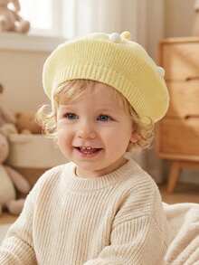 1顶婴儿贝雷帽，幼儿针织画家帽，多功能女童针织帽 - 彩色 - 查看 1