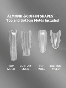 180 piezas Nuevos moldes de extensión de uñas tipo sándwich Formas de uñas duales fáciles de dar forma Ovalado Surtido de 15 tamaños Herramienta para prolongar Manicura