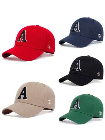 2025 New Simple And Fashionable Hip Hop Hat A Letter Side AR Embroidered Baseball Hat Street Personalized Creative Skateboard Hat Outdoor Daily Commuter Decorative Hat Leisure Sports Sunshade Hat Unisex