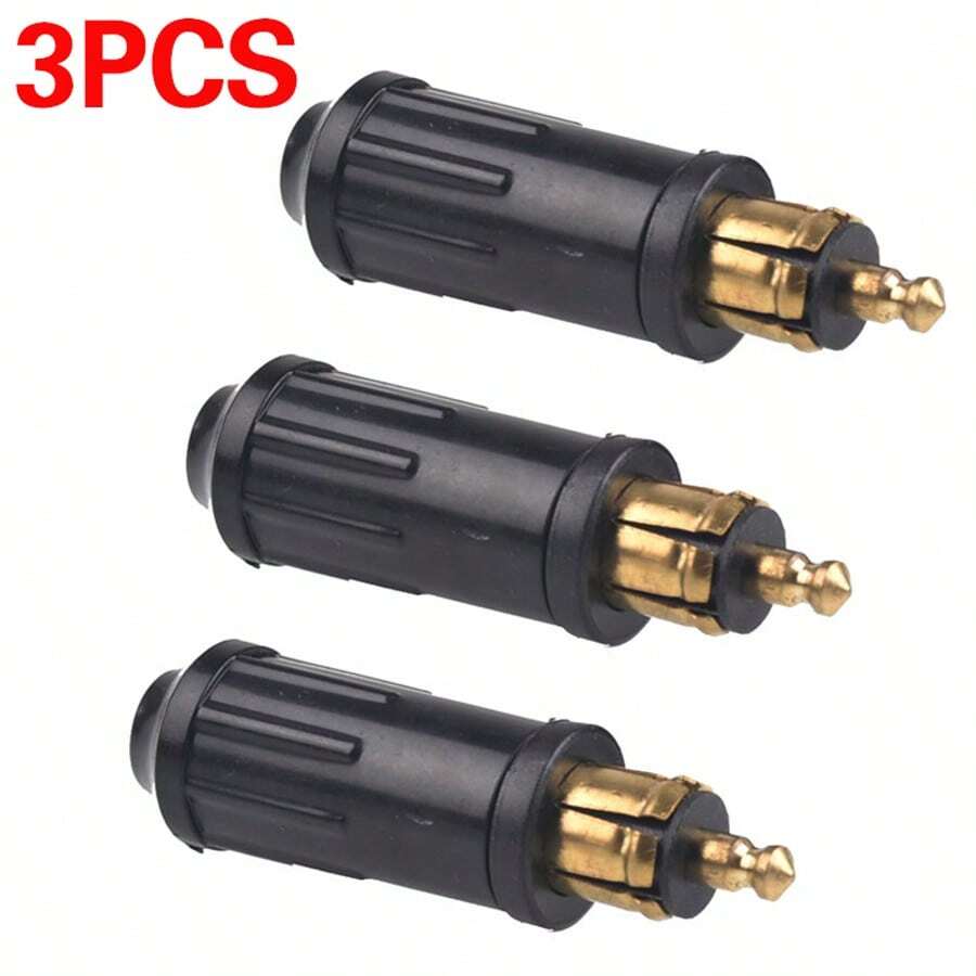 3Pcs 12v 24v DC Hella Type BMW Or Scania Accessory Power Plug DIN Plug - Black - View 1