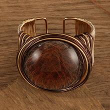 Handmade Heavy Industry Bead Weaving, Winding, Aluminum Wire Stretching, Plastic Resin, Mibo, West Asia, Middle East, Banquet Vacation, Fashionable Retro Popular Bracelet - Coffee - View 5