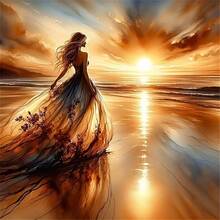 Bộ tranh đính kim cương 1 mảnh, bộ tranh đính kim cương toàn bộ, tranh chấm kim cương tự làm, thích hợp để trang trí tường nhà, làm quà tặng, bộ tranh nghệ thuật đính kim cương. - Nhiều màu - Xem 8