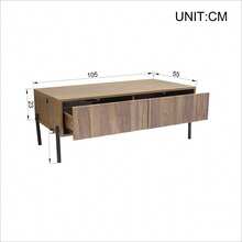 Modern Retro-Style Coffee Table, Living Room Furniture. Dimensions: 105 Cm (Length) X 55 Cm (Width) X 41 Cm (Height). - Black - View 11