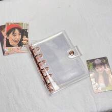 A7 Clear Photo Album,Scrapbooking Organizer,Binder Notebook, Monthly/Dot/Gird/Line Binder Diary,A7 Ring Journal Hand Book - Multicolor - View 6