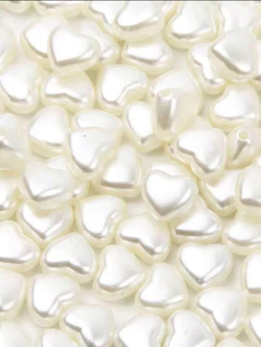Bead Spacers 100/200 Pcs Shell, Star, Teardrop, Flower And Other Shapes Pearly Jewelry Crafts - Corazón - aprox. 9 mm - Ver 1