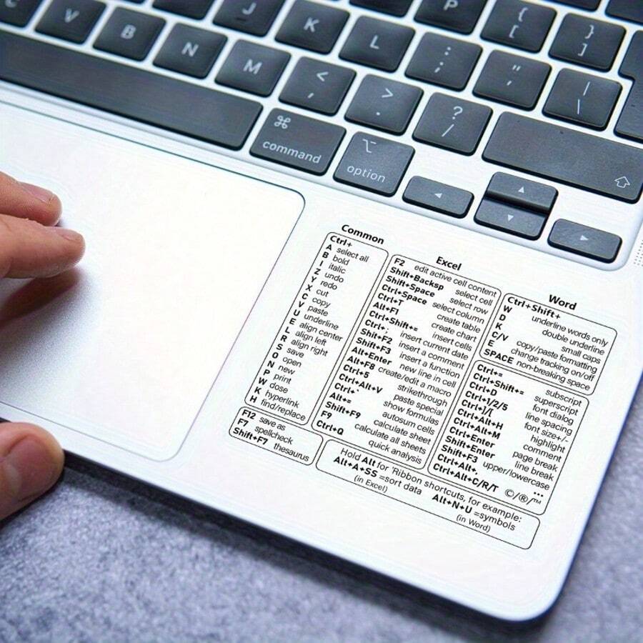 [Quick Reference Guide] Quick Reference Guide | Word/Excel Shortcut Stickers, 3.15-Inch - Compatible With 13-16 Inch Air Pro And M1+ Intel Processors, Essential For Efficient Learning.