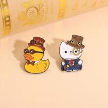 1pc Cartoon Steampunk Retro Gift Top Hat With Cat Eye Glasses, Creative Personalized Accessory - Multicolor - View 6