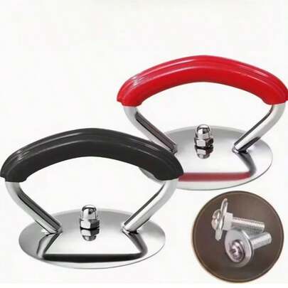 1/2pcs Stainless Steel Pot Lid Handle, Kitchen Utensil Accessory, Heat Resistant Handle, Pot Lid Replacement Handle, Kitchen Utensil Accessory, With Silicone Heat Resistant Grip And Installation Screws. Cookware Replacement Top Handle, Durable Pot Lid Accessory, Suitable For Kitchen Cooking Equipment. Kitchen Lid Replacement Knob, With Heat Resistant Top Handle, Installation Screws And Silicone Cover, Designed For Durable Cookware Accessories
