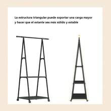 Perchero Organizador De Ropa Con Rueda Armario Closet Rack - Negro - Ver 6
