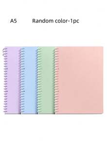 1 pieza Cuaderno con tapa dura A6 con cinta marcadora - Diario de negocios con tapa blanda, útiles escolares, papelería, esencial para volver a la escuela, cuaderno de estudio - Multicolor - Ver 14