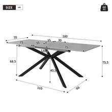 Extendable Dining Table, Automatically Extendable Dining Table, Rectangular Dining Table, Coffee/Leisure Table, L150/180 X W70 X H76 Cm, Cross Leg Design, Cement Pattern, Black And Grey (OLD SKU:N634P16777582) - 灰色 - 查看 5