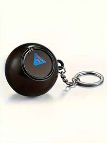 1Pc Portable Magic 8-Ball Keychain, Relaxing Decision Maker, Durable Plastic Product, Fun Creative Valentine's Day Gift. Homecoming Special Keychain Black 8 Magic Prophecy Ball Magic Props Cross Border Hot Selling Toys Christmas Keychain, Car Parts, Bag Accessories - Multicolor - View 1