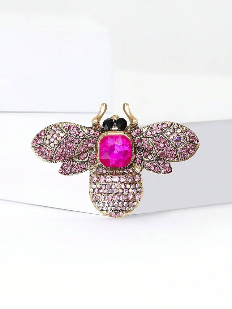 Vintage Enamel Rhinestone Bee Brooches - Fashion Insect Pins For Women Unisex Banquet Clothing Accessories/ Friends Party Badges Gifts - Bee - View 22