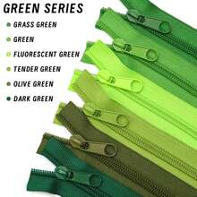 177.16-Inch Zipper With 10 Zipper Pulls, 5# Nylon Colored Zipper, 20 Color Options, Matching Zipper Pulls, Suitable For Clothing, Outerwear, Luggage, Bags, DIY Crafts And More - 5# Solid Color Nylon - View 8