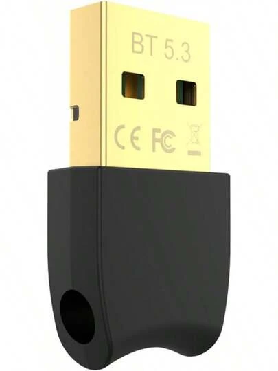 Bluetooth 5.3 USB Adapter For Desktop PC, Plug & Play Mini Dongle Receiver & Transmitter, Compatible With Laptop, Headphones, Keyboard, Mouse, Speakers, Printer, Windows 11/10/8.1