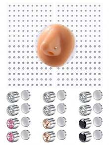Fake Nose Stud Fake Nose Ring Stud Fake Nose Piercing Fake Lip Ring Fake Earrings Stud Silver Gold Fake Cartilage Helix Earring Clip On Earring Hoop Fake Eyebrow Ring Fake Bridge Piercing - Nhiều màu - Xem 2