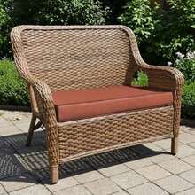 Classic Accessories Montlake - Cojín para bancos de patio (42 x 18 x 3 pulgadas, resistente agua), color azul(jaspeado henna 48 in W x 18 in D x 3 in T) - Multicolor - Ver 2