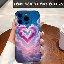 1PC Phone Case,  Heart Cloud Sky Pink Blue , Stylish Phone Case, Phone Decoration, All-around Lens Protection, Creative Small Gift, Funny Gift for Boys and Girls - Schwarz - Übersicht 3