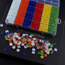 600PCS/Box Glass Mosaic Tiles - Premium Square Craft Decorative Pieces For Creative Art, Painting, Handmade Jewelry, And DIY Projects - Multicolor - View 16