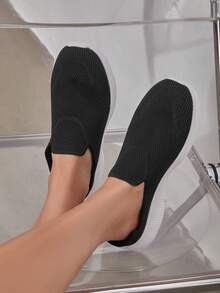 Tenis sin Talon para Caminar Mujer Zapatos Mules para Dama - Negro - Ver 4