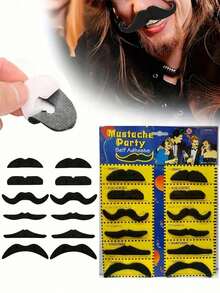 Black Artificial Beards Per Pack , Photo Props And Party Supplies, Parties, Weddings, Father's Day, Cosplay Beard Props,Random Shipment - Multicolor - View 8