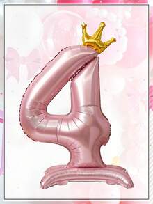 1 quả bóng bay số hình vương miện khổng lồ màu hồng, kích thước 42 inch, bằng giấy bạc ánh kim, thích hợp trang trí tiệc sinh nhật, lễ kỷ niệm và ngày lễ - Phụ kiện chụp ảnh - Hồng - Xem 13