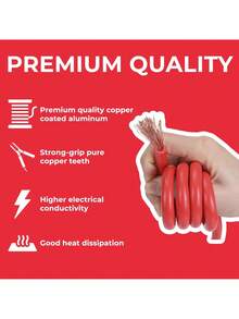 Cables de arranque de 24 V, resistentes, de 2500 A, para coche y camión, de cobre puro ultra grueso de 3 m. - Rojo - Ver 5