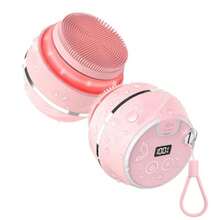 Electric Face Scrubber Waterproof Silicone Facial Cleansing Brush For Women And Men 2 Modes Rechargeable Electric Exfoliator Scrubber For Deep Cleaning Exfoliating Massaging - Hồng - Xem 2