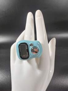 Contador manual portátil con forma de anillo, color macaron, pantalla digital hasta 99999, herramienta de conteo con forma de anillo, para uso doméstico/oficina, estadísticas de actividades/recuento de almacén/recuento de cuentas de oración, pequeño regalo de actividad, artículo esencial para el Ramadán - Multicolor - Ver 16