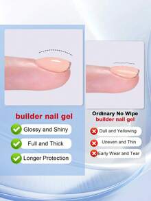 18ml Nail Extension Gel, 7-In-1 Clear Extension Gel, LED Lamp Cured Colored Rubber Base Coat, Enhance Nail Thickness, Thickening Extension, With Rhinestone Gel, Bottle, Suitable For Home DIY Manicure Salon Gifts Nails - Trong sáng - Xem 2
