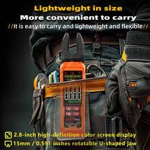 XC216 非接触式钳形表，LED 数字显示屏幕，交流电流万用表，带 NCV 感应功能，专业电工工具