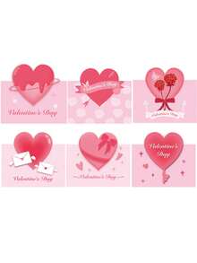 6 tấm thiệp chúc mừng Ngày Valentine lãng mạn, những lời nhắn yêu thương dành cho chồng, vợ, bạn trai, bạn gái, thiệp hình trái tim 3D. - Nhiều màu - Xem 7