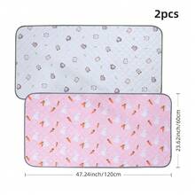 1pc/2pcs Hamster Mat, Machine Washable Hamster Pad With Variety Of Cute Printed Patterns, Waterproof & Absorbent Urine Pad, Rabbit Cage Mat, Dirt-Resistant Mat, Suitable For Small Animals Like Hamsters, Rabbits, Hedgehogs - 47" X 23" - Multicolor - View 25