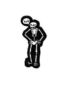 1/5件装骷髅臂章，心形骷髅徽章，服装背包配饰，暗黑哥特式骷髅合金翻领别针 - 彩色 - 查看 8