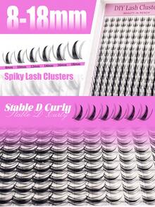 140pcs D Curl 8-18mm Mixed False Eyelash Clusters, Natural & Voluminous, DIY Eyelash Extension Kit With Glue, Sealant & Tweezers, Suitable For Beginners, Daily, Party, Festival - 彩色 - 查看 5