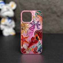 1 elegante funda para teléfono, no incluye cordón ni soporte. Funda para teléfono con diseño de criaturas marinas y sol con cuentas coloridas, compatible con Phone 11 12 13 14 15 16 17 Pro X 7plus 8plus Xs XS. De silicona, a prueba de golpes, vintage, divertida, impresionante, linda. Se puede regalar a amigos o a un ser querido. - Morado - Ver 7