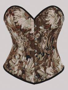 2026 Neuer eleganter Jacquard-Bandeau-Top, geeignet für Frühlings-/Sommeroutfits - Braun - Übersicht 1