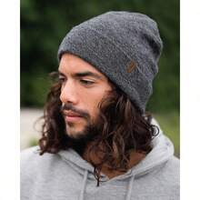 Beanie For Men Women Cuffed Thick Knitted Unisex Winter Hat Beanies Skull Cap - Màu xám đen - Xem 4