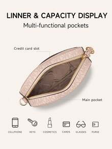 Michael Kors Jet Set Charm Convertible Camera Bag Genuine Leather Crossbody Bag, Women's Vintage Shoulder Bag, With Detachable Adjustable Strap, Elegant Ladies Crossbody Bag, Suitable For Daily Use/Shopping/Evening/Christmas Gift - Pink 2 - View 4