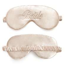 1pc Champagne Color "Bride" Logo Soft Polyester Fabric Eye Mask, Wedding Nap & Sleep Accessory - Champagne - View 3