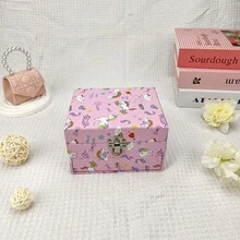 1pc Pink Rectangular Unicorn Music Box With Drawer, Paper Material With Mirror And Rotating Horse, Can Store Jewelry, Stationery, Toys, Suitable For Celebrations, Parties, Gifts, Valentine's Day, Birthday, Wedding, Everyday Use - View 1