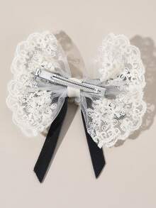 2 pièces Pinces à cheveux florales, accessoires pour cheveux avec nœud en velours noir, pinces à cheveux élégantes avec nœud papillon, pinces crocodile, décorations de cheveux , accessoires de cheveux quotidiens pour femmes, pinces, barrettes, cadeaux d'accessoires pour la Saint-Valentin - Noir - Voir 5