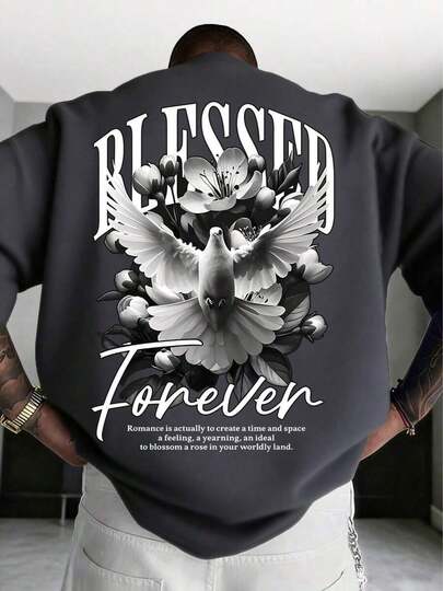 Camiseta de Manga Corta con Estampado Gráfico Simple y Versátil para Hombre