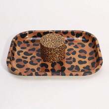 Rolling Tray Set, For Leopard Pattern Lovers | Includes 180*140mm Rolling Tray, 4-Layers Aluminum Alloy Grinder | Smoking Accessories Kit, For Friends, Families, And Smokers - 彩色 - 查看 6