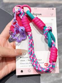 1PC Dual-Purpose Dual Color Mobile Phone Lanyard Short For Women's Wrists, Short For Thumbs, Dual-Purpose Adjustable Braided Lanyard For Outdoor Travel, Mountaineering, Travel, Anti Throw Lifting Chain Strap, Mobile Phone Case Pendant, Small Lanyard New Design, Comes With A Pad Gift, Suitable For Mothers, Family, Friends' Birthdays - Various Colors - View 6