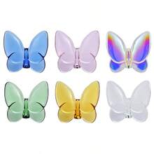 1 pieza Figura decorativa de cristal artificial de mariposa con esfera - Estatua de animal de vidrio artesanal, adorno decorativo coleccionable para el hogar, accesorio de decoración para el Día de San Valentín y el Día de la Madre