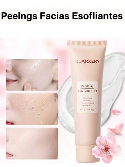  QUARXERY Gel Esfoliante Facial de Limpeza Profunda com Niacinamida  Peelings Faciais Esfoliantes(A maquiagem leve pode ser removida.) - Hidrata e nutre, equilibra os níveis de oleosidade e hidratação, minimiza os poros, remove impurezas - Adequado para pele oleosa, seca e mista - Adequado para todos os tipos de pele