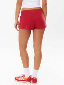 Womens Summer Sweat Shorts Drawstring Casual Athletic Workout Lounge Shorts Spring Outfits Beach Vacation Clothes 2026 - Đỏ - Xem 5