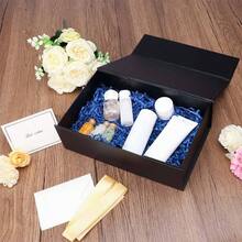 1 Pcs Black Box, 9.5x6x3 Magnetic Box Presents With Lids Rectangle Collapsible Bridesmaid Proposal Box, Wedding, Birthday Packging With Ribbon Card Envelope - Black-9.5x6x3 Inch-pack Of 1 - View 5